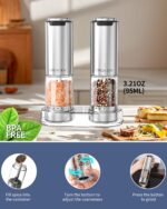 CIRCLE JOY Salt and Pepper Grinding unit usb charging Stainless steel Pepper grinding machine, 6-level adjustable roughness - Image 5