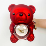 Cute Teddy Bear with Preserved Rose - A Real Rose Flower in Bear with Elegant Gift Box - Romantic Gift for Her (Red) - Image 4